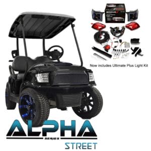 Club Car Precedent/Onward/Tempo ALPHA Street Body Kit in Black with Ultimate Plus Light Kit - Image 1