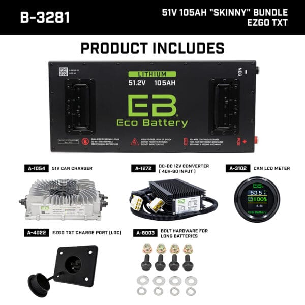 EZGO TXT Eco Lithium 48V 105Ah Battery Bundle