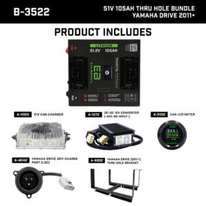 Yamaha G29/Drive 2011-Up & Drive2 Eco Lithium 48v 105Ah Battery Bundle - Thru Hole - Image 1