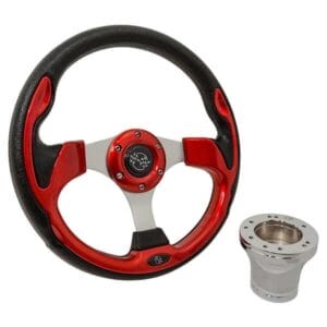 Club Car Precedent Red Rally Steering Wheel Kit 04-up - Image 1