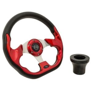1985-Up Yamaha - GTW Red Racer Steering Wheel with Black Adaptor - Image 1