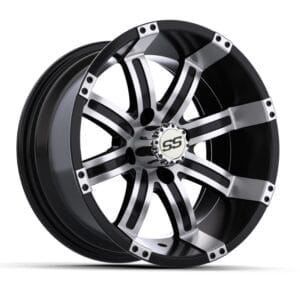 14" GTW® Tempest Black with Machined Accents Wheel (3:4 Offset) - Image 1