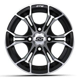 12" GTW® Spyder Wheel – Black with Machined Accents - Image 2