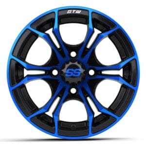 12" GTW® Spyder Wheel – Black with Blue Accents - Image 2