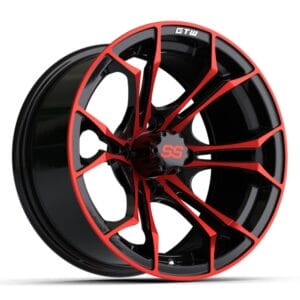 14" GTW® Spyder Black with Red Accents Wheel - Image 1