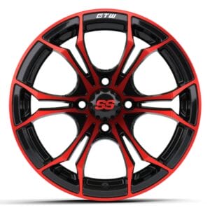 14" GTW® Spyder Black with Red Accents Wheel - Image 2