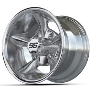 10″ GTW® Godfather Chrome Wheel | Golf Cart Rims