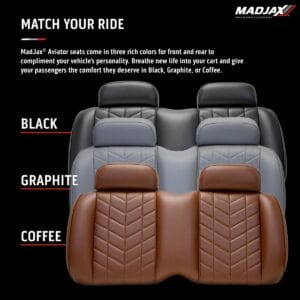 MadJax Aviator Club Car Precedent/Tempo Black Front Seat Cushions - Image 3
