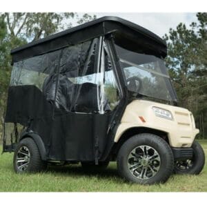 2017-Up EZGO Freedom TXT-T48 - Red Dot Chameleon Black 4-Passenger Track Style Soft Enclosure - Image 1