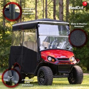 RedDot EZGO Express S4 Elite with 80” Non Modular Top White 3-Sided Track Style Vinyl Enclosure (Years 2023-Up) - Image 15