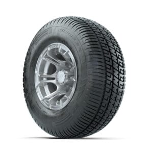 GTW Spyder Silver Brush 10 in Wheels with 205/65-R10 Fusion SR Steel Belted Radial Tires   Full Set - Image 3