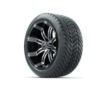 14” GTW Tempest Black and Machined Wheels with GTW Mamba Street Tires – Set of 4 - Image 2