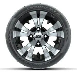 12” GTW Vampire Machined/Black Wheels with Fusion GTR Street Tires – Set of 4 - Image 2