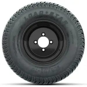 Set of (4) 10 in Black Steel Offset Wheels with 205/65-10 Kenda Load Star Street Tires - Image 2