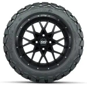 Set of (4) 14 in GTW Vortex Wheels with 22x10-14 GTW Timberwolf All-Terrain Tires - Image 2