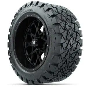 Set of (4) 14 in GTW Vortex Wheels with 22x10-14 GTW Timberwolf All-Terrain Tires - Image 3