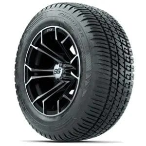 GTW Spyder Machined/Black 12 in Wheels with 215/50-R12 Fusion S/R Street Tires – Full Set - Image 2
