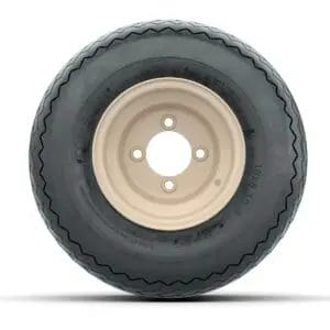 Set of (4) 8 in Beige Steel Wheels with 18 in GTW Topspin Tires - Image 2