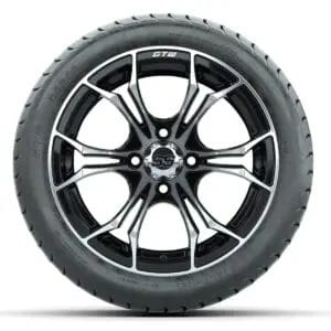 GTW Spyder Machined/Black 14 in Wheels with 225/30-14 Mamba Street Tires – Full Set - Image 3