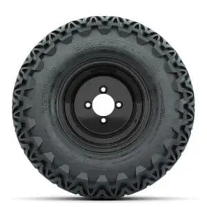 Set of (4) 10 in Black Steel Offset Wheels with 22x11-10 Predator All Terrain Tires - Image 2