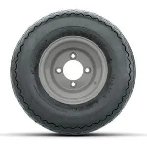 Set of (4) 8 in Gray Steel Wheels with 18 in GTW Topspin Tires - Image 3