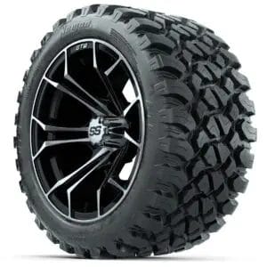 GTW Spyder Machined/Black 14 in Wheels with 23x10-14 GTW Nomad All-Terrain Tires – Full Set - Image 3