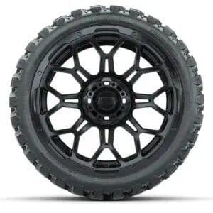 Set of (4) 15″ GTW Bravo Matte Black Wheels with 23x10-R15 Nomad All-Terrain Tires - Image 2
