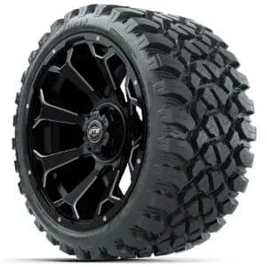 Set of (4) 15″ GTW Raven Matte Black Wheels with 23x10-R15 Nomad All-Terrain Tires - Image 2