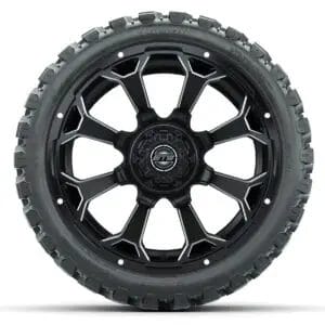 Set of (4) 15″ GTW Raven Matte Black Wheels with 23x10-R15 Nomad All-Terrain Tires - Image 3
