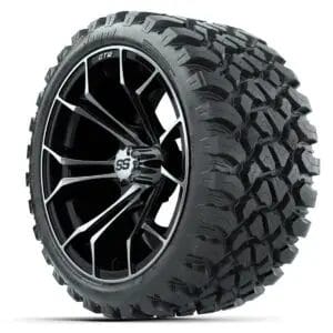 GTW Spyder Machined/Black 15 in Wheels with 23x10-R15 Nomad All-Terrain Tires – Full Set - Image 3