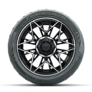 GTW Stellar Machined/Black 14 in Wheels with 225/40-R14 Fusion GTR Street Tires   Full Set - Image 3