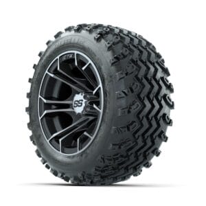 GTW Spyder Machined/Matte Grey 10 in Wheels with 18x9.50-10 Rogue All Terrain Tires   Full Set - Image 3
