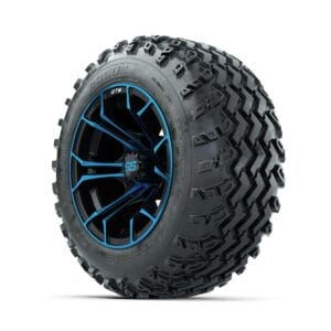 GTW Spyder Blue/Black 12 in Wheels with 22x11.00-12 Rogue All Terrain Tires   Full Set - Image 3