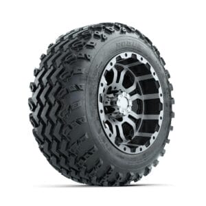 GTW Omega Machined/Black 12 in Wheels with 22x11.00-12 Rogue All Terrain Tires   Full Set - Image 3