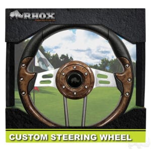 RHOX Steering Wheel, Aviator 4 Woodgrain Grip/Brushed Aluminum Spokes 13" Diameter - Image 3