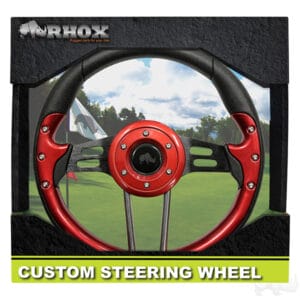 RHOX Steering Wheel, Aviator 4 Red Grip/Black Spokes 13" Diameter - Image 5