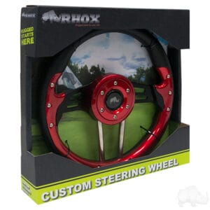 RHOX Steering Wheel, Aviator 4 Red Grip/Black Spokes 13" Diameter - Image 6