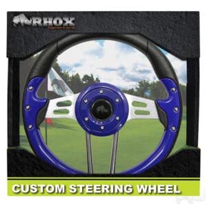RHOX Steering Wheel, Aviator 4 Blue Grip/Brushed Aluminum Spokes 13" Diameter - Image 4