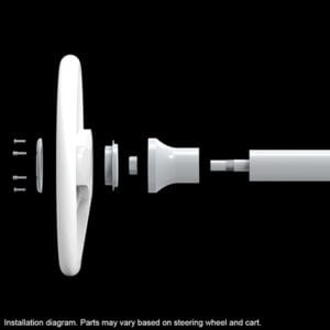 RHOX Aviator 4 Orange Grip Golf Cart Steering Wheel, black 4-spoke design 13″ - Image 5