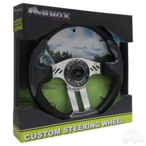 RHOX Steering Wheel, Aviator 5 Carbon Fiber Grip/Brushed Aluminum Spokes 13" Diameter - Image 2