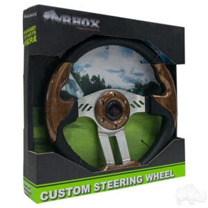 RHOX Aviator 5 Steering Wheel – Woodgrain Grip / Brushed Aluminum Spokes (13″ Diameter) - Image 3