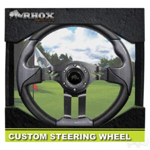 RHOX Steering Wheel, Aviator 5 Carbon Fiber Grip/Black Spokes 13" Diameter - Image 3