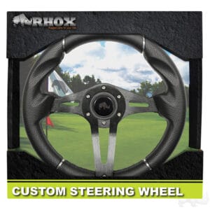 RHOX Steering Wheel, Challenger Black Grip/Black Spokes 13" Diameter - Image 2