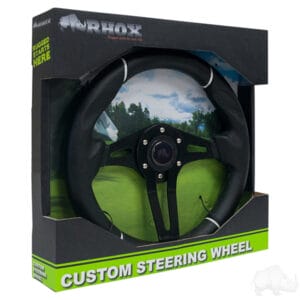 RHOX Steering Wheel, Challenger Black Grip/Black Spokes 13" Diameter - Image 5