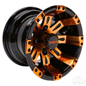 RHOX Vegas, Black w/ Orange w/ Center Cap, 10x7 ET-25 - Image 2