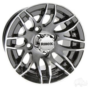 RHOX RX175 Machined Black 10×7 ET -25 Golf Cart Rims