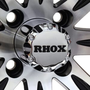 RHOX Vegas, Machined w/Black w/ Center Cap, 12x7 ET-25 - Image 2