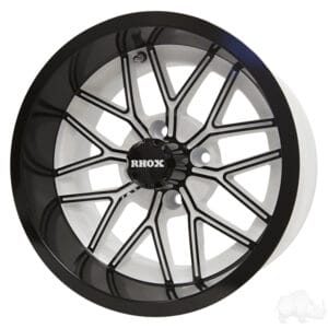 RHOX RX281, White with Gloss Black, 14x7 ET-25 - Image 3