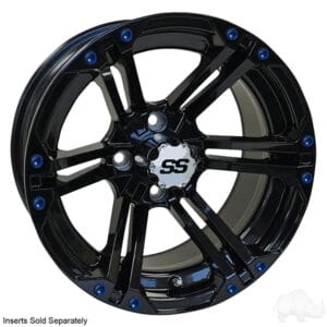 RHOX RX354 Gloss Black w/ Chrome Center Cap, 14x7 ET-25 - Image 4