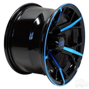 RHOX RX399, Gloss Black with Blue, 12x7 ET-25 - Image 3